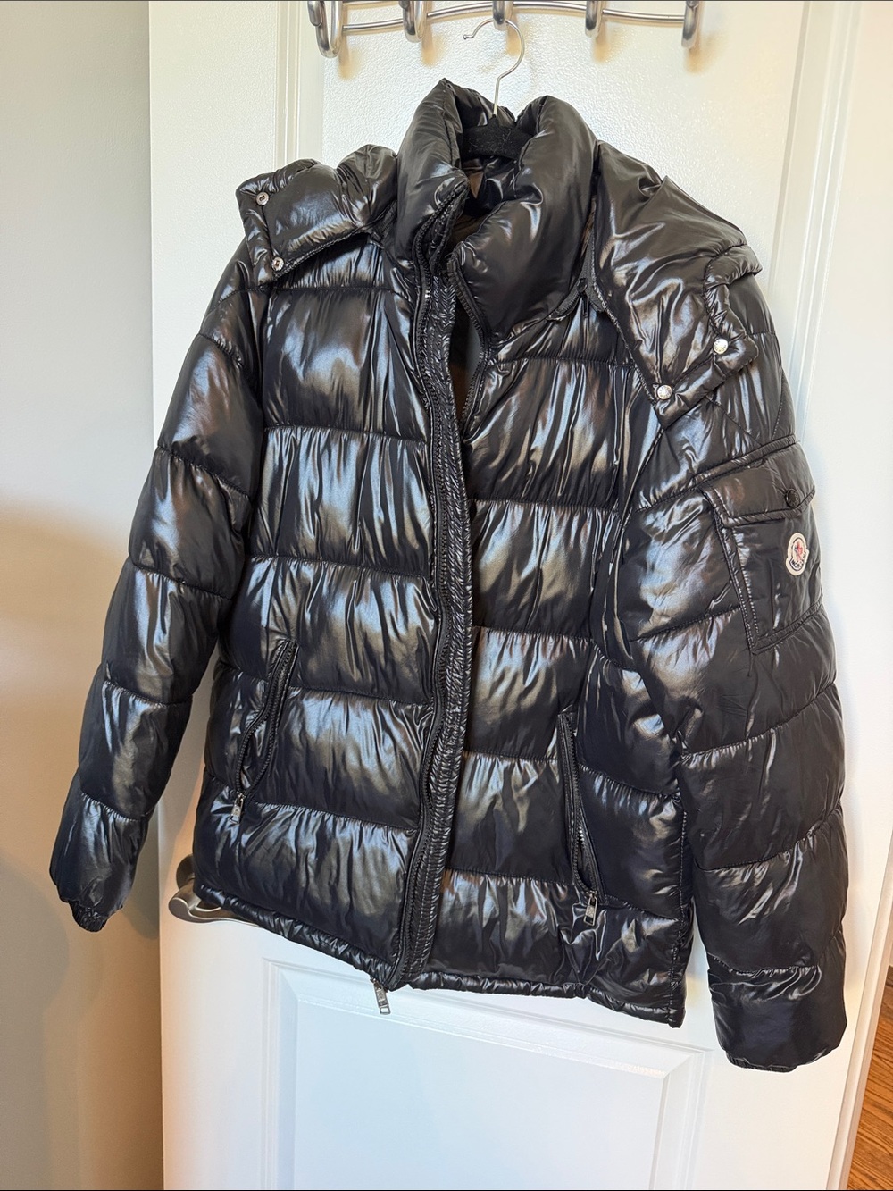 Moncler Men's Glossy Black Quilted Puffer Jacket